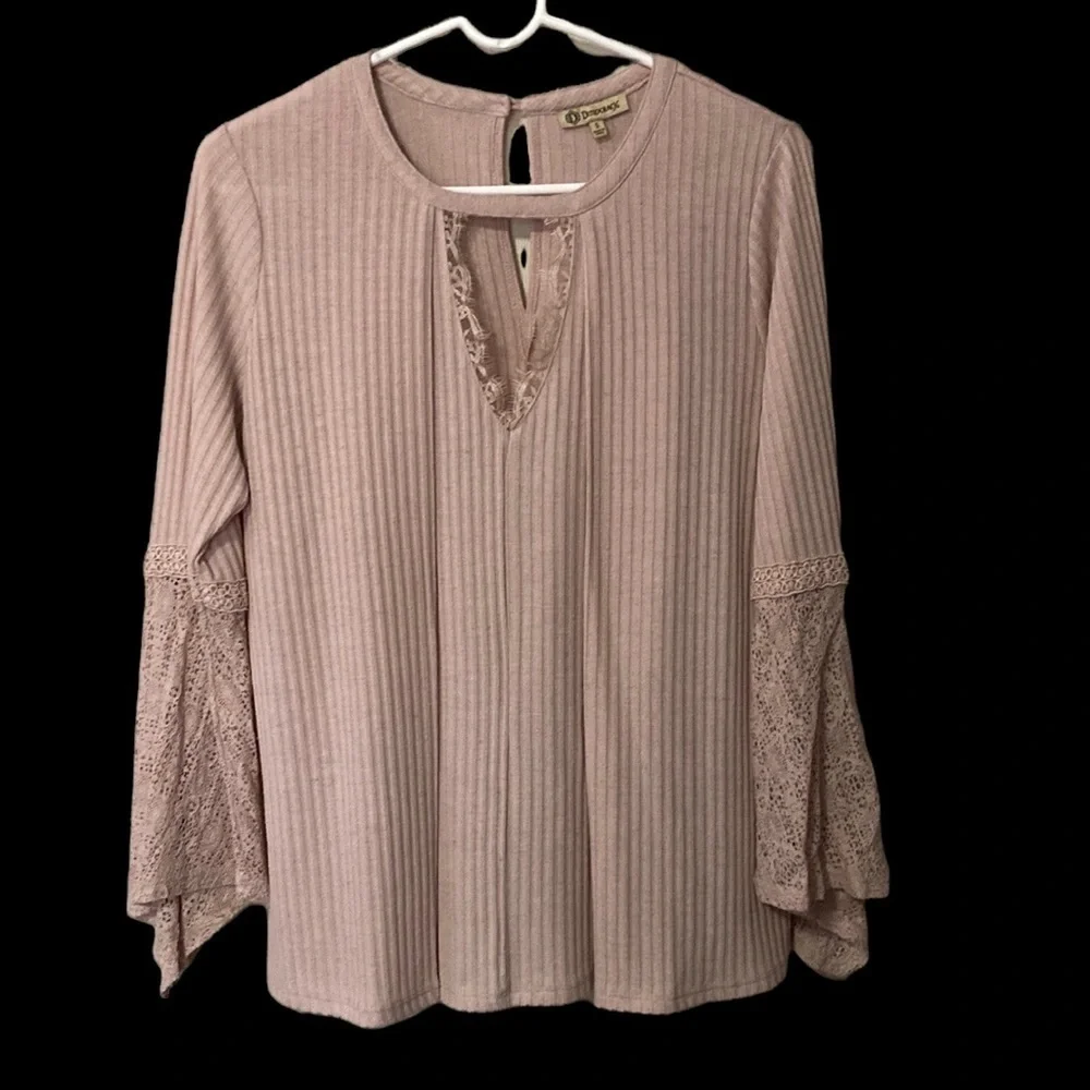 Democracy crochet bell sleeve top